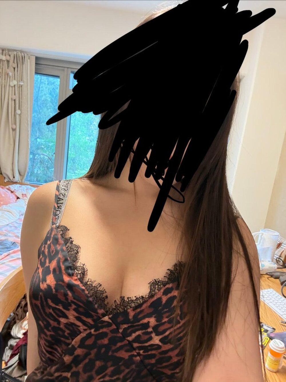 All Saints Satin Cheetah Print Top